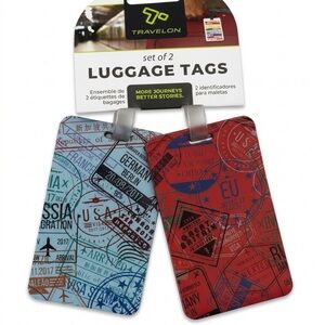 NWT Travel Luggage Tags Passport Stamp Logo